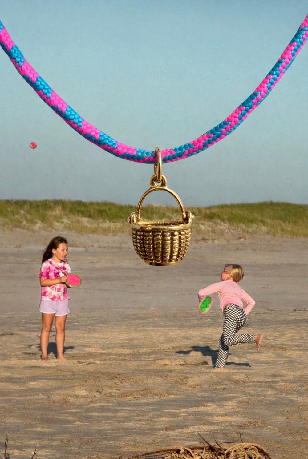 the gold basket necklace