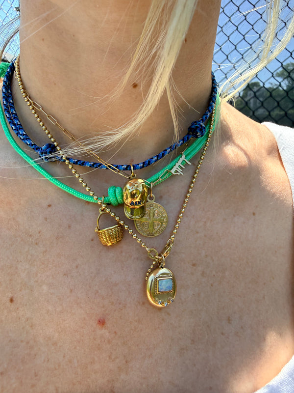 a salty ACK hat necklace
